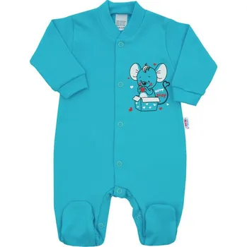Kojenecký overall Overal kojenecký bavlna - BABY MOUSE tyrkysový - vel.86