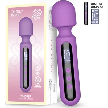 Vibrátor Engily Ross Digital Whisper Wand Massager with Digital Screen 17cm Purple