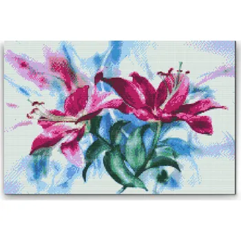Diamantové malování Diamantové malování - Lilie Velikost: 30x40cm, Rámování: Pouze srolované plátno, Diamanty: Kulaté