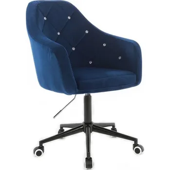 LuxuryForm DESIGN Křeslo ROMA VELUR na černé podstavě s kolečky - modré