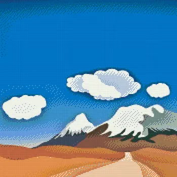 Diamantové malování Diamantové malování - Skica hor Velikost: 50x50cm, Rámování: Pouze srolované plátno, Diamanty: Čtvercové