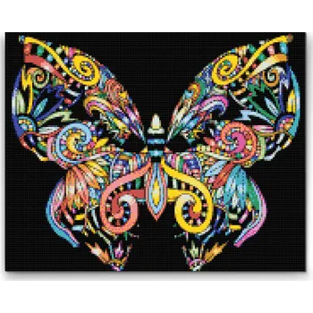 Diamantové malování Diamantové malování - Mandala motýľ Velikost: 30x40cm, Rámování: Pouze srolované plátno, Diamanty: Čtvercové