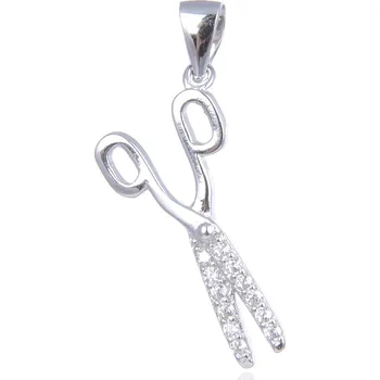 Přívěsek 4U Stříbrný přívěšek nůžky se zirkony