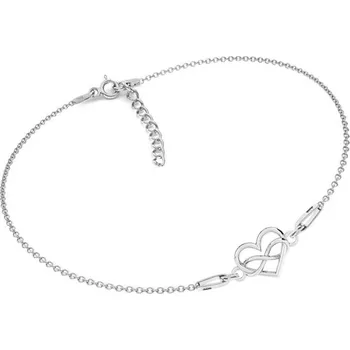 Prsten NUBIS® Stříbrný náramek srdce s nekonečnem - NB-0401