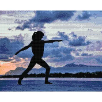 Diamantové malování Diamantové malování - Jóga na pláži Velikost: 40x50cm, Rámování: Pouze srolované plátno, Diamanty: Čtvercové