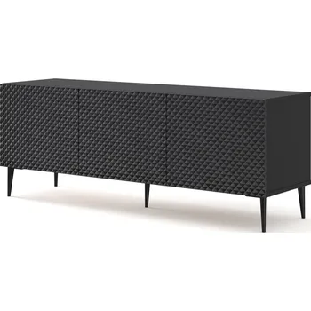 Televizní stolek ARTBm TV stolek RAVENNA C 3D 150 | černá lesklá Provedení: Černá / černý lesk / černé nohy