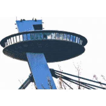 Diamantové malování Diamantové malování - Bratislava ufo Velikost: 40x60cm, Rámování: Pouze srolované plátno, Diamanty: Čtvercové