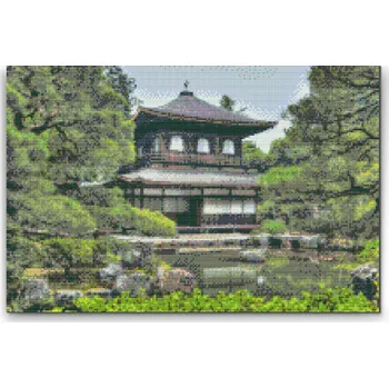 Diamantové malování Diamantové malování - Ginkaku-ji chrám Velikost: 40x60cm, Rámování: Pouze srolované plátno, Diamanty: Kulaté