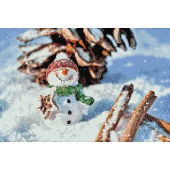 Diamantové malování Diamantové malování - Usmívající se sněhulák Velikost: 40x60cm, Rámování: Pouze srolované plátno, Diamanty: Kulaté