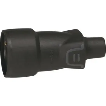 Elektrická zásuvka Zásuvka guma 2P+T černá