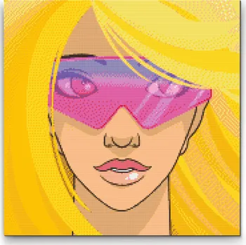 Diamantové malování Diamantové malování - Okouzlující blondýnka Velikost: 50x50cm, Rámování: Pouze srolované plátno, Diamanty: Kulaté