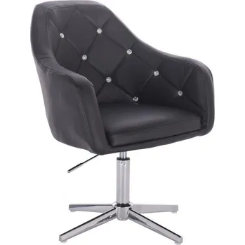 LuxuryForm DESIGN Křeslo ROMA na stříbrném kříži - černé (VPT)