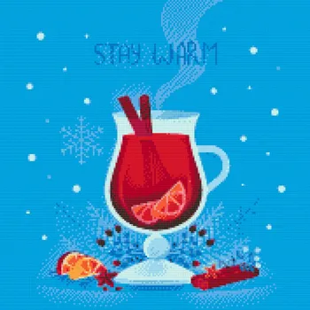 Diamantové malování Diamantové malování - Svařené víno Velikost: 50x50cm, Rámování: Pouze srolované plátno, Diamanty: Kulaté