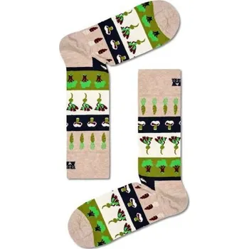 Dámské ponožky PONOŽKY HAPPY SOCKS Veggie Stripe - béžová - 36/40 + při osobním odběru 227 Kč