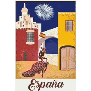 Diamantové malování Diamantové malování - Cestování Španělskem 2 Velikost: 40x60cm, Rámování: Pouze srolované plátno, Diamanty: Čtvercové