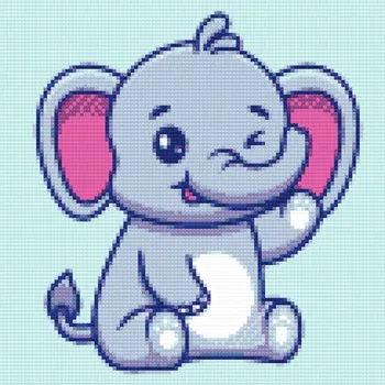 Diamantové malování Diamantové malování - Malý sloník Velikost: 30x30cm, Rámování: Pouze srolované plátno, Diamanty: Kulaté