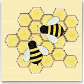 Diamantové malování Diamantové malování - Včely na medovém plástu Velikost: 50x50cm, Rámování: Pouze srolované plátno, Diamanty: Čtvercové