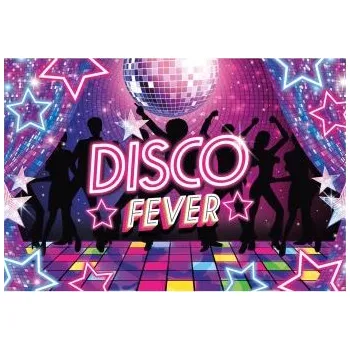 Party dekorace Banner - plachta DISCO fever - horečka - 80. léta - 220 x 150 cm