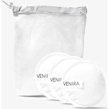 VENIRA odličovací tampony na pleť ze 100 % bavlny, bílé, 3 kusy