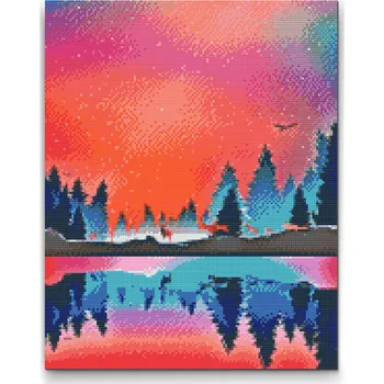 Diamantové malování Vymalujsisam Diamantové malování - Zimní krajina 2 30x40cm Pouze srolované plátno