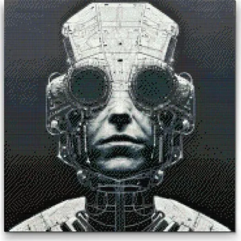 Diamantové malování Diamantové malování - Muž z budoucnosti Velikost: 50x50cm, Rámování: Pouze srolované plátno, Diamanty: Kulaté