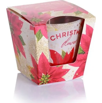 Svíčka Bartek svíčka ve skle Christmas flower - Sparkle gold