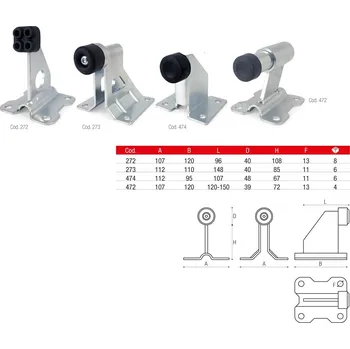Spodní doraz pro křídlové brány