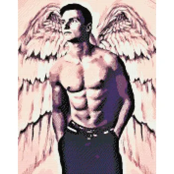 Diamantové malování Diamantové malování - Andělský muž Velikost: 30x40cm, Rámování: Pouze srolované plátno, Diamanty: Čtvercové