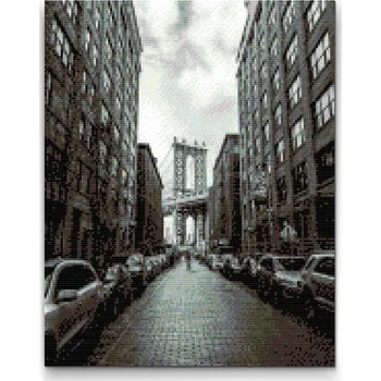 Diamantové malování Diamantové malování - Brooklynský most 2 Velikost: 30x40cm, Rámování: Pouze srolované plátno, Diamanty: Kulaté