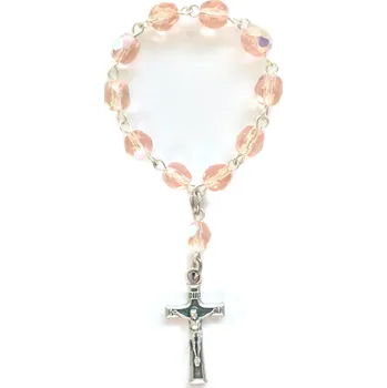 Růženec Desátek - růžový, perličky