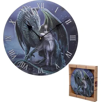 Hodiny Nástěnné hodiny fantasy -Drak a jednorožec