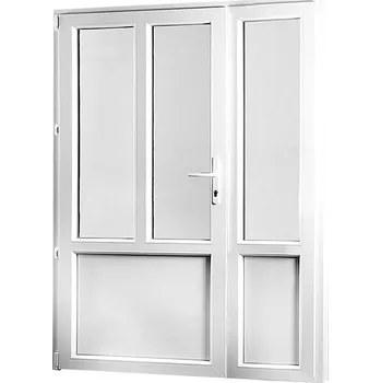 Vchodové dveře SKLADOVÁ-OKNA.cz Vedlejší vchodové dveře dvoukřídlé, levé, REHAU Smartline+ - 1480 x 2080 mm Bílá