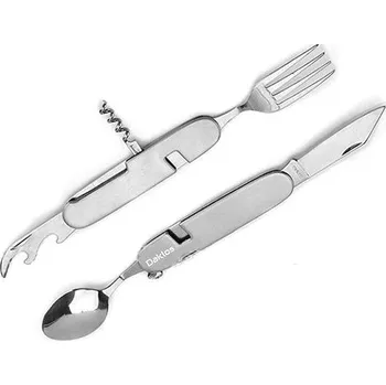 Otvírák Daklos Multifunkční příbor na cesty - vidlička, nůž, lžíce, otvírák na víno, lahve a konzervy