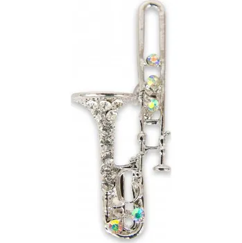 Brož Brož Pozoun s kamínky, stříbrná