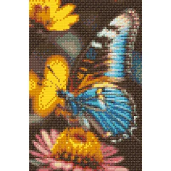 Diamantové malování Diamantové malování - Motýl na květin Velikost: 40x60cm, Rámování: Pouze srolované plátno, Diamanty: Kulaté