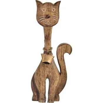 Velikonoční dekorace Kočka mango zvoneček 10x4x30 cm