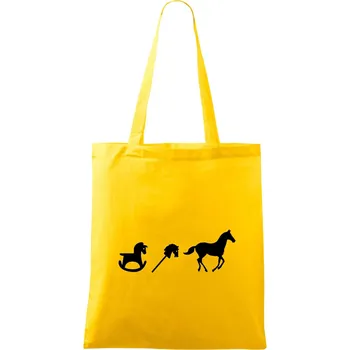 Evoluce koně - Taška bavlněná - 42 x 38 cm ( Žlutá )