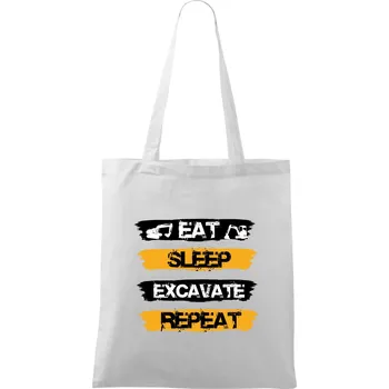 Nákupní taška Eat Sleep Excavate Repeat - Taška bavlněná - 42 x 38 cm ( Bílá )