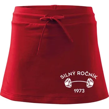 Dámská sukně Silný ročník - Letopočet 1973 - Sportovní sukně - two in one - L ( Červená )