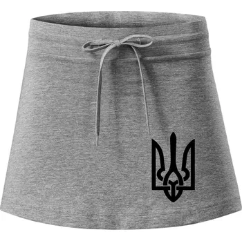 Dámská sukně Ukrajina trojzubec velký - Sportovní sukně - two in one - XL ( Tmavě šedý melír )