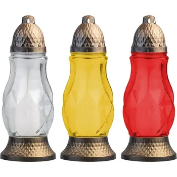 Svíčka Hřbitovní sklo 29 cm vklad 110g 32h. mix 584 gram