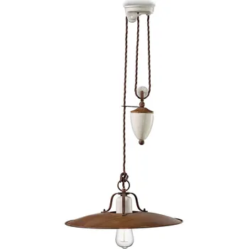 Rustikální lustr se závažím Ferroluce GRUNGE C1436