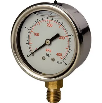 Noname Manometr s glycerínem, 100mm, spodní připojení M20x1,5 Rozsah manometru (bar): 0 až 160 bar