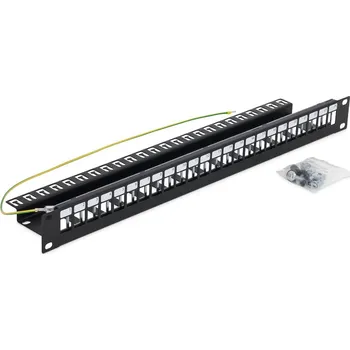 Patch panel Triton 19' modulární patch panel 1U pro max. 24ks keystone,otvor 14,8x17,5mm , černý