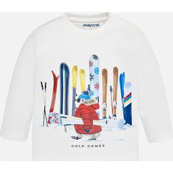 Oblečení a móda Triko MAYORAL bílé LYŽE - 18 měsíců