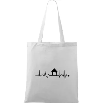 Ekg psí bouda - Taška bavlněná - 42 x 38 cm ( Bílá )