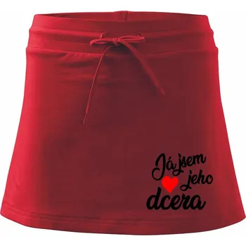 Dámská sukně Já jsem její táta / já jsem jeho dcera - Sportovní sukně - two in one - L ( Červená )