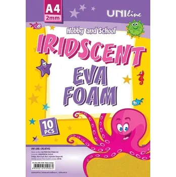 EVA foam dekorační pěna A4 neonová oranžová se střípky 10 ks, UNL-0768