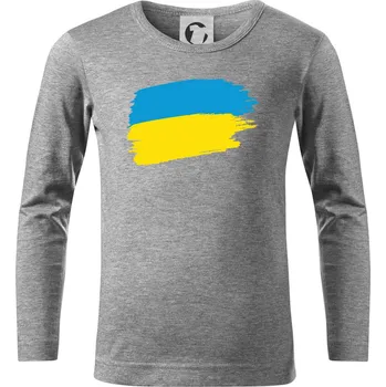 Chlapecké tričko Ukrajinské tričko - Triko dětské Long Sleeve - 104-110cm / 3-4 roky ( Tmavě šedý melír )