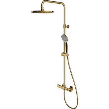 Sprchový set Omnires Y sprchová sada na stěnu s termostatem s dešťovou sprchou zlatá Y1244LUXLGL